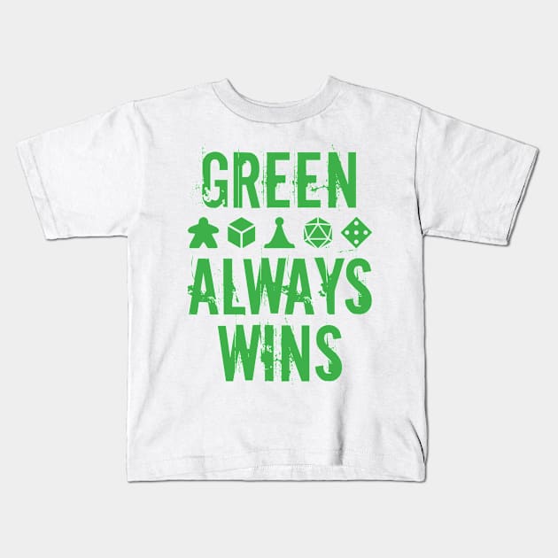 Green Always Wins Kids T-Shirt by WinCondition